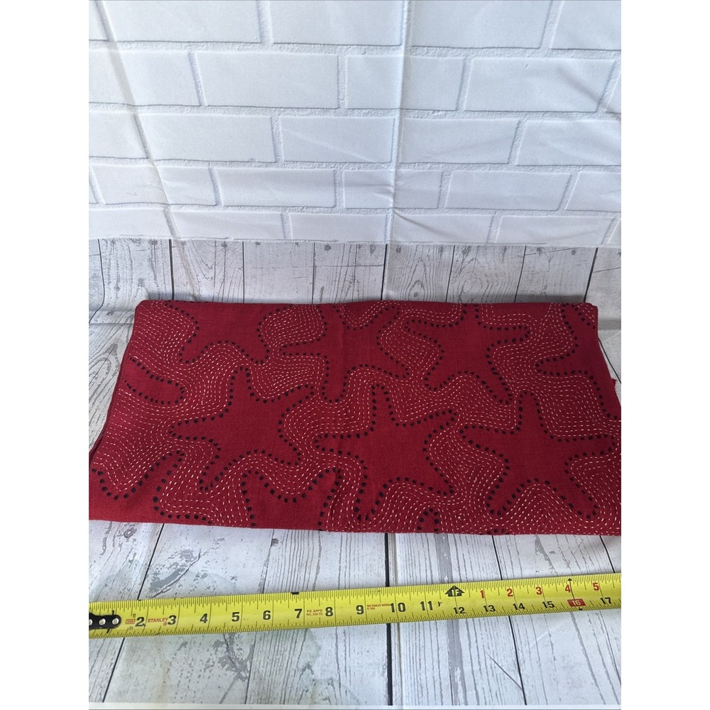 Ginka Neisha Crosland Red Starfish Scarf Embroidered Kantha Stitch Style